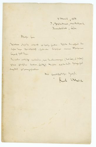 Brief von Karl Marx