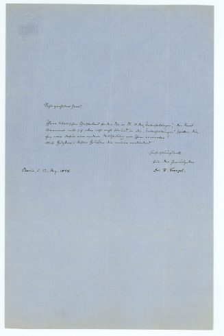 Brief von Karl Frenzel