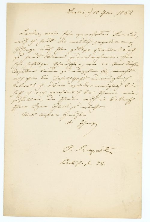 Brief von Otto Roquette