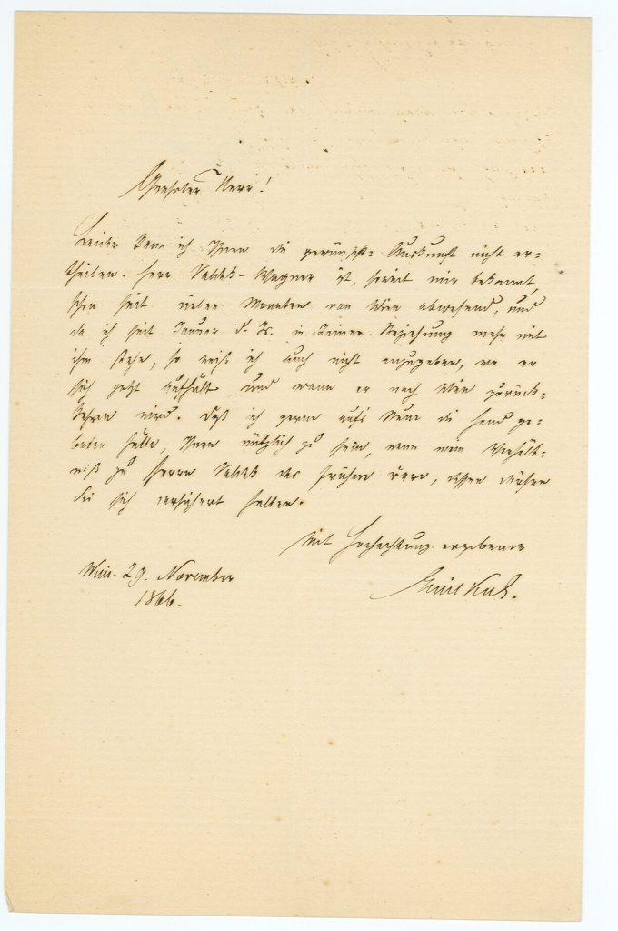 Brief von Emil Kuh