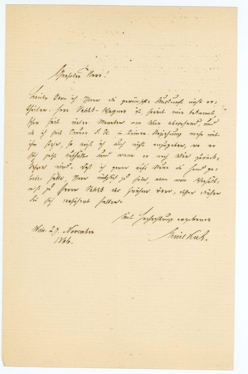 Brief von Emil Kuh