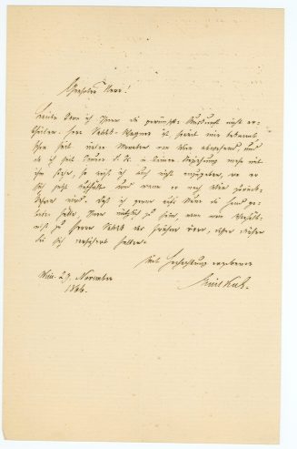 Brief von Emil Kuh