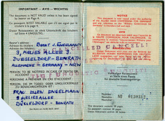 Reisepass von Bernt Engelmann aus dem Jahr 1950