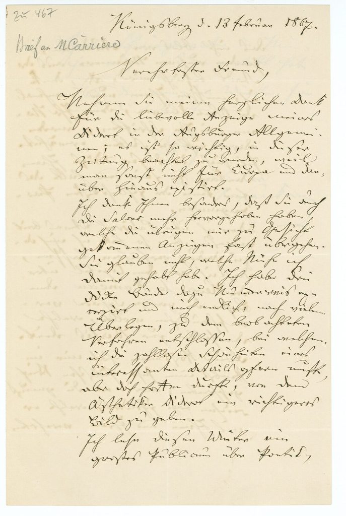 Brief von Karl Rosenkranz