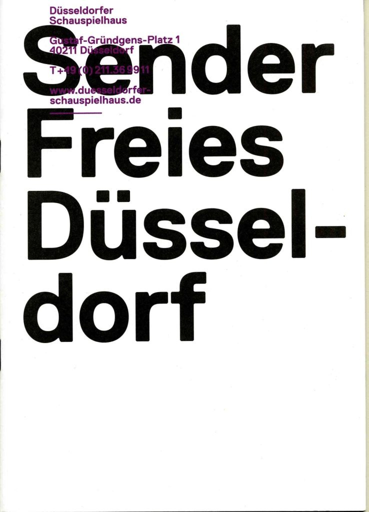 Programmheft zu "Sender Freies Düsseldorf" von und mit Schorsch Kamerun. Düsseldorf, 5.10.2012  ...