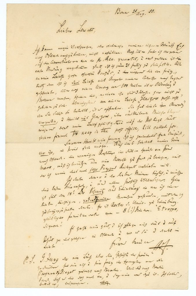 Brief von Adolf Stahr