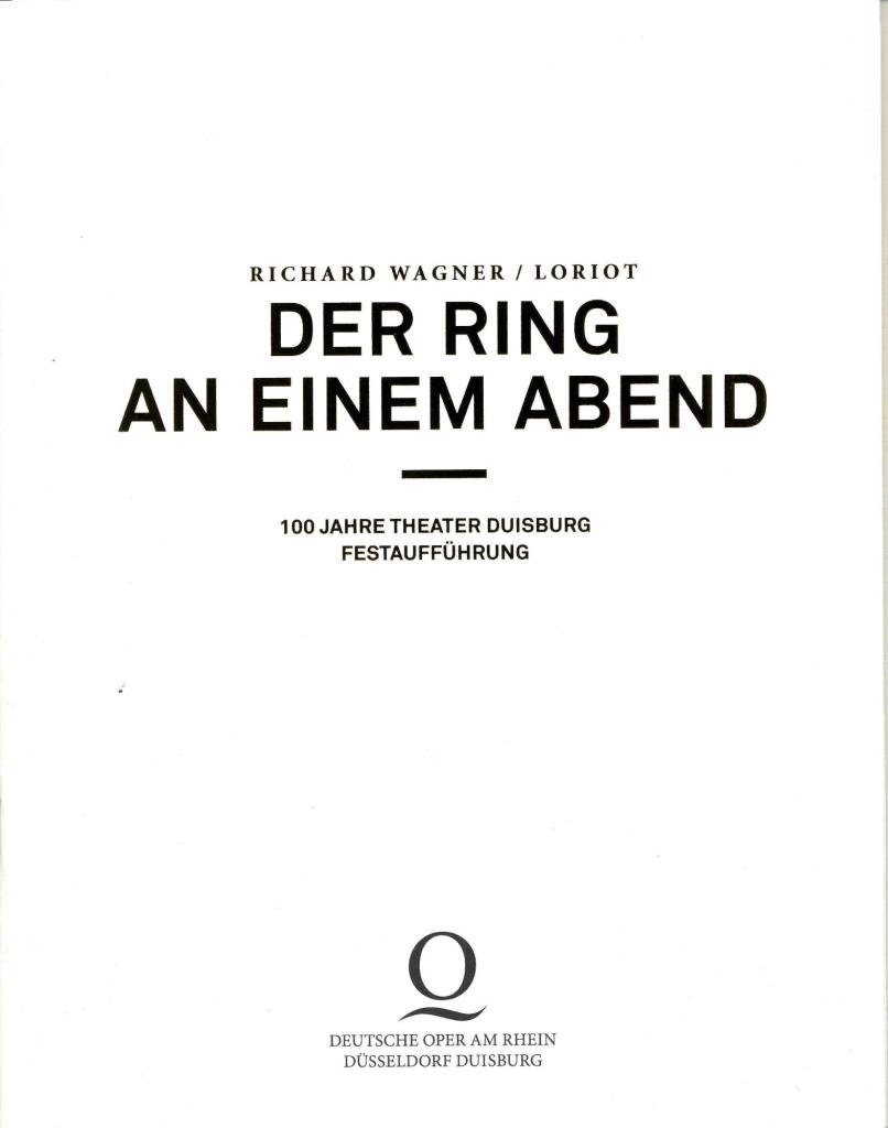 Programmheft zu "Der Ring an einem Abend" 